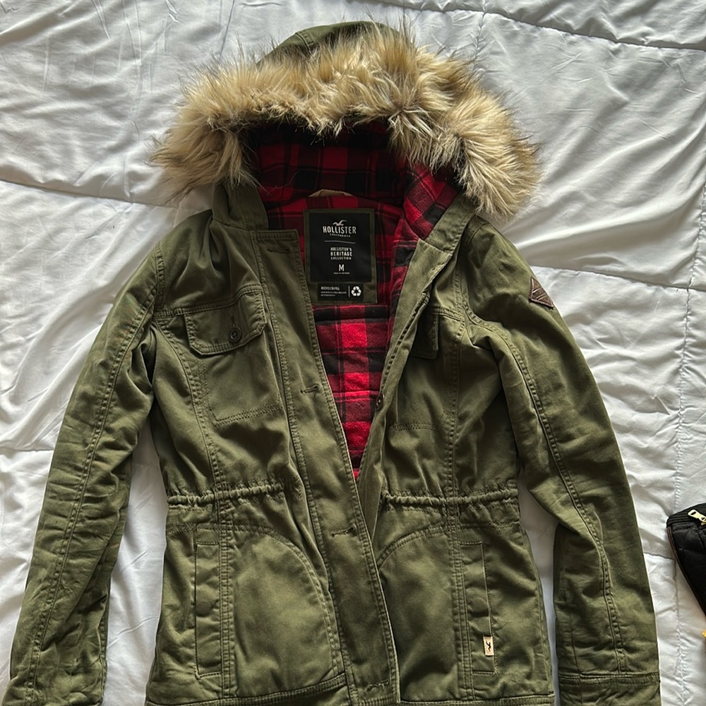 Olive green hollister jacket